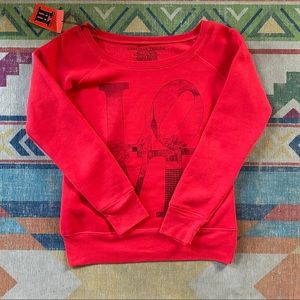 OFF THE SHOULDER RED LOVE SWEATER ❤️